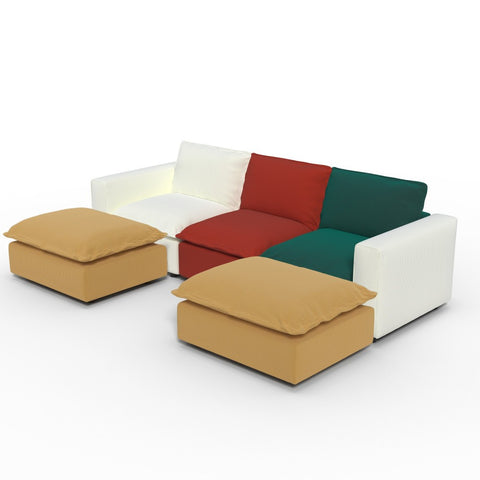 Ainfox U-shaped Module Sofa 5-Seat Oversized Rainbow Sofa With 2 Ottoman