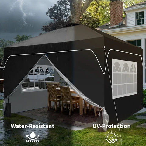 Ainfox 12x12 Pop Up Canopy Tent Center Lock 4 Removable Walls Windproof UV Shelter Outdoor Commercial