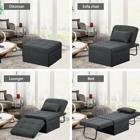 Ainfox 73inch Cloud Puff Convertible Sofa Bed White,4-in-1 Folding Sofa