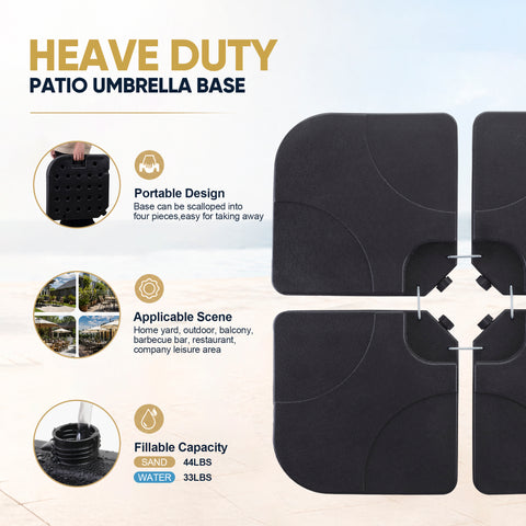 Ainfox Heavy‑Duty Patio Umbrella Base, Multi‑Style Weighted Umbrella Stand for Outdoor, Lawn, Garden & Backyard