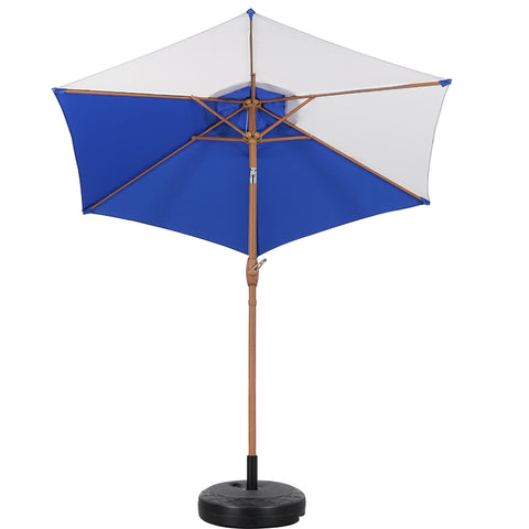 Ainfox 7.5 ft Contrast Color Patio Umbrella Tilt With Umbrella Base