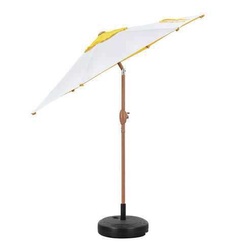 Ainfox 7.5 ft Contrast Color Patio Umbrella Tilt With Umbrella Base