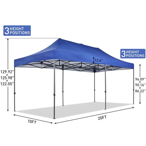 Ainfox 10x20 Heavy Duty Pop up Canopy Tent, Outdoor Instant Folding Gazebo with Wheeled Bag, Waterproof UV Protection Shade for Events