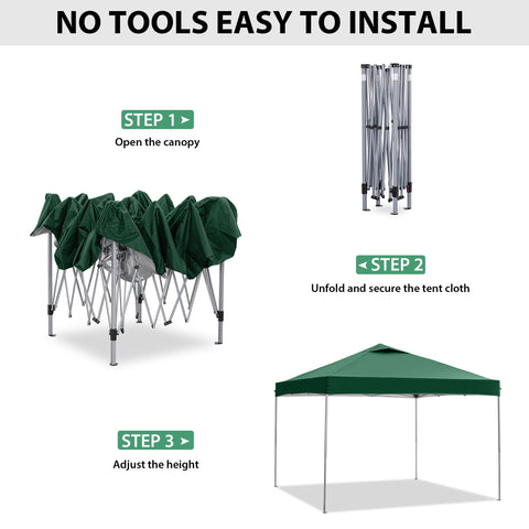 Ainfox 10 x 10 ft Pop up Canopy Tent,Instant Outdoor Canopies,Shade Tents with Carrying Bag,Green