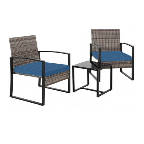 Ainfox 3 Piece Outdoor Patio Furniture Patio Bistro Set Rattan Balcony Furniture Set