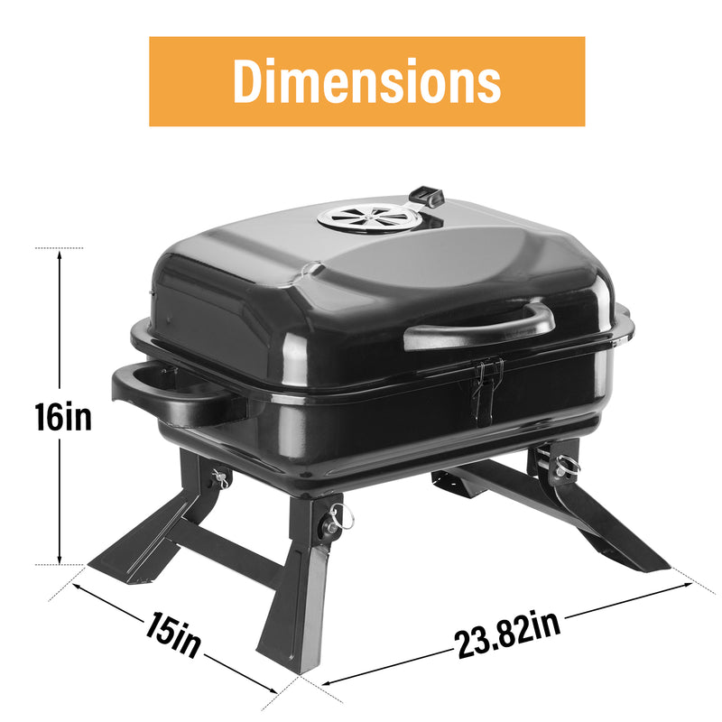 Portable Charcoal Grill, Tabletop Outdoor Barbecue Smoker, Small BBQ Grill for Outdoor Cooking Backyard Camping Picnics Beach