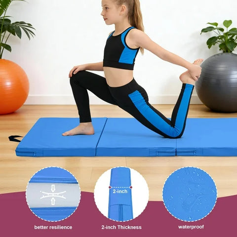 Ainfox Folding Exercise Mats, Gymnastics Tumbling Mats, Aerobics Stretching Yoga Mat