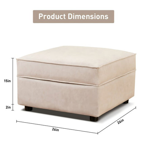 Ainfox Module Sofa Ottoman Beige with Storage