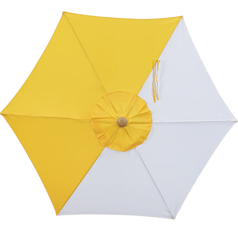 Ainfox 7.5 ft Multi-Color Straight Patio Umbrella Yellow And White Without Umbrella Base