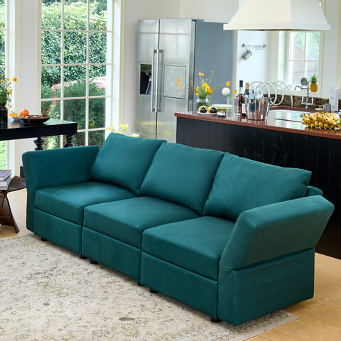 Ainfox 3 Seats Modular Sectional Sofa Couch With Storage