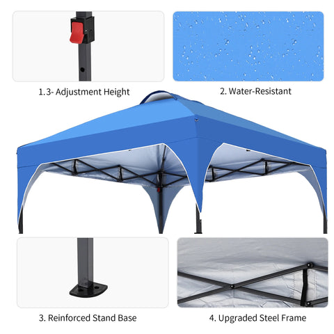 Ainfox 8 x 8 ft Pop up Canopy Tent, Instant Slant Outdoor Gazebo for Beach, Sun Shade,Outdoor Activies,Weddings