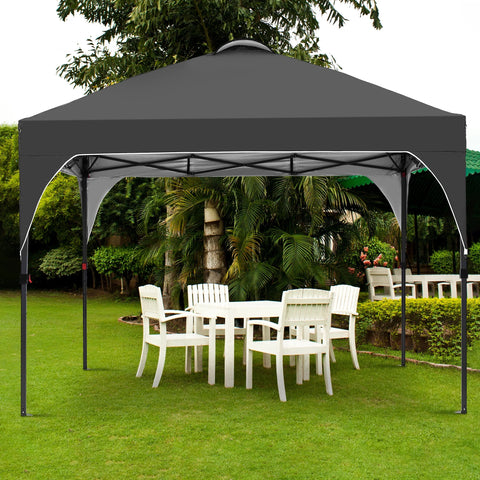 Ainfox 10'x10' Pop Up Canopy Tent, Easy-Setup Gazebo, Outdoor Canopy with 3 Adjustable Heights for Events, Parties, Camping
