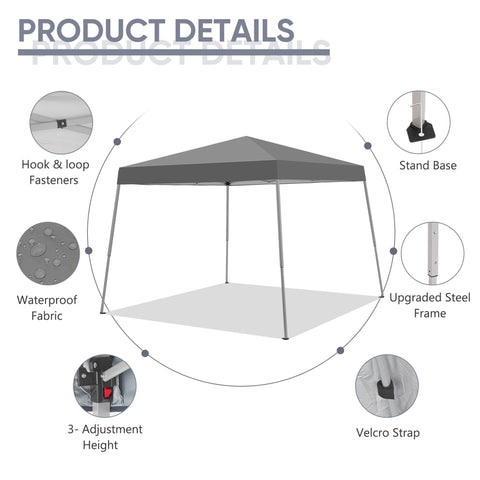 Ainfox 8 x 8 ft Pop up Canopy Tent, Instant Slant Outdoor Gazebo for Beach, Sun Shade,Outdoor Activies,Weddings