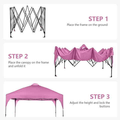 Ainfox 12x12 Pop up Canopy Tent Instant Shelter with Cover, Portable Outdoor Gazebo with Wheeled Bag and Sandbags, Pink