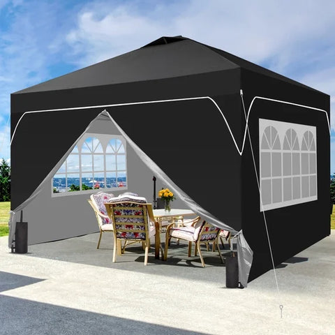 Ainfox 12x12 Pop Up Canopy Tent Center Lock 4 Removable Walls Windproof UV Shelter Outdoor Commercial