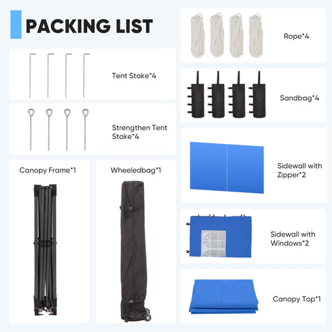 Ainfox 10x10 Pop up Canopy Tent with One Push Setup and Sidewalls,Instant Outdoor Shade Gazebos with Weighted Sandbags