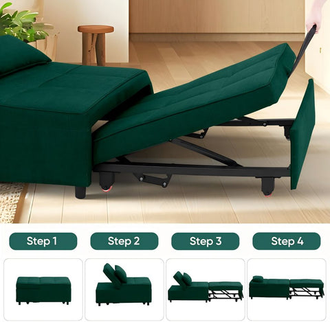 Anifox 2PCS Recline Sofa Bed Sleeper Chair for Living Room, Small Apartments and Office