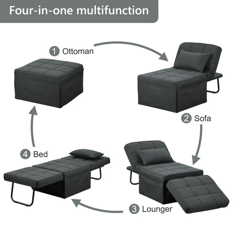 Ainfox 71inch Convertible Sofa Bed Navy Blue,4-in-1 Folding Sofa