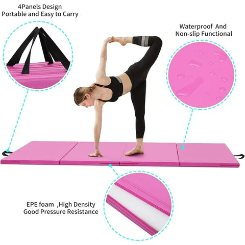 Ainfox Folding Exercise Mats, Gymnastics Tumbling Mats, Aerobics Stretching Yoga Mat