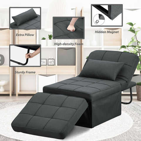 Ainfox 73inch Cloud Puff Convertible Sofa Bed White,4-in-1 Folding Sofa