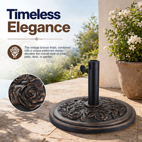 Ainfox Heavy‑Duty Patio Umbrella Base, Multi‑Style Weighted Umbrella Stand for Outdoor, Lawn, Garden & Backyard