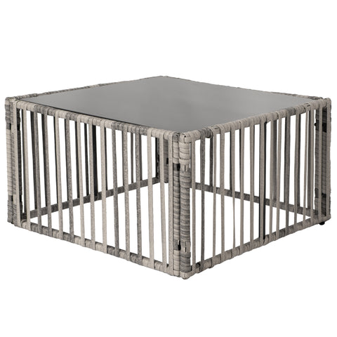 Ainfox 7 Piece Outdoor Sectional Furniture Set with Cushions, Wicker Patio Conversation Set Outdoor Sectional Sofa, All-Weather for Garden, Backyard and Poolside