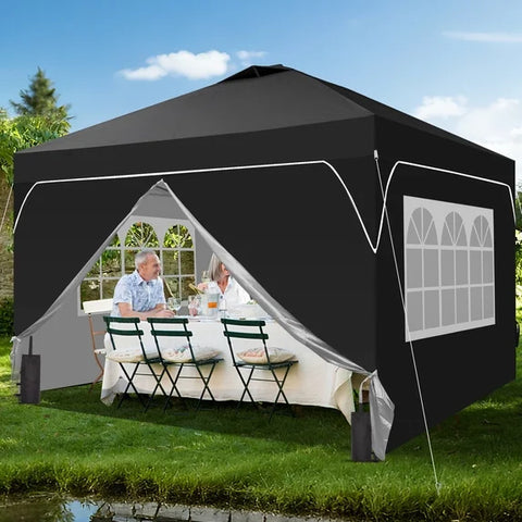 Ainfox 12x12 Pop Up Canopy Tent Center Lock 4 Removable Walls Windproof UV Shelter Outdoor Commercial