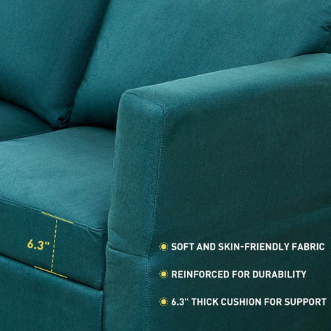 Ainfox 1 Seat Modular Sectional Sofa Couch, Convertible Sofa Couch with Storage