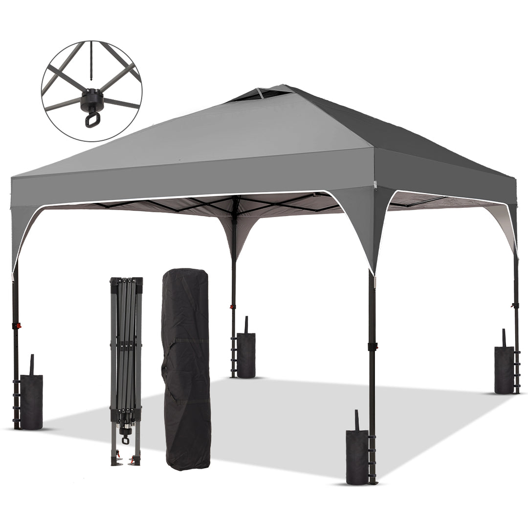 Ainfox 8ft x 8ft Pop Up Canopy Beach Tent with One Push Set up Easy Ou ...