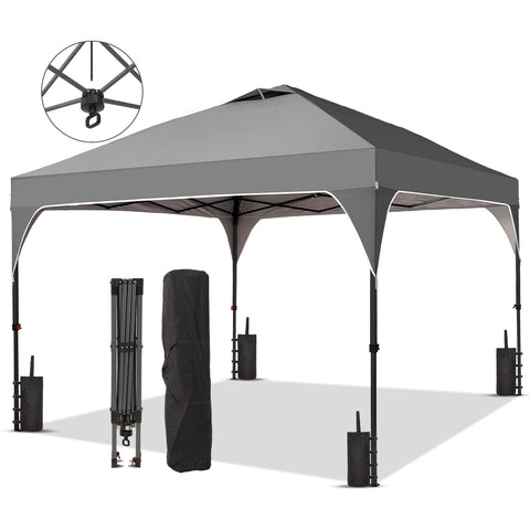 Ainfox 8ft x 8ft Pop Up Canopy Beach Tent with One Push Set up Easy Outdoor Sun Shade for Events, Parties, Camping