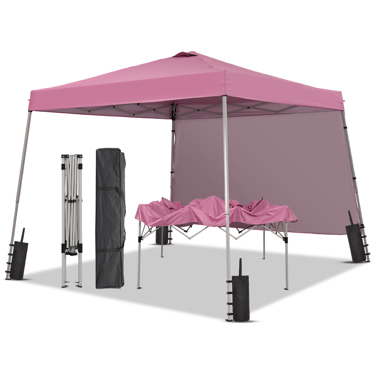 8ft x10ft Pop Up Canopy Tent Portable Gazebo Outdoor Canopy Events 1 2 SideWall 4 Sandbags