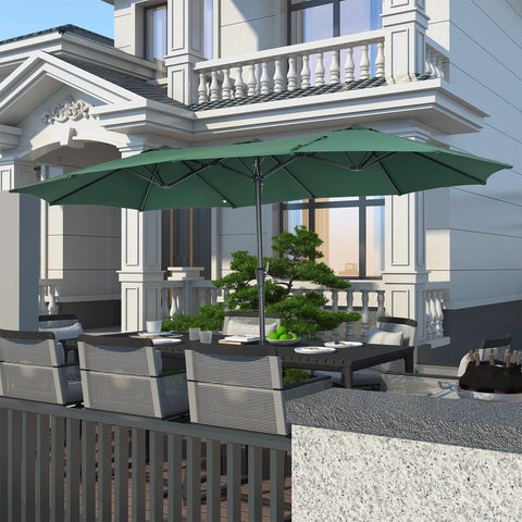 ainfox 11ft 2 tier offset hanging patio solar-powered umbrella 10 ft Aluminum Outdoor Cantilever with Cross Bar Gray 2.52 inches Ainfox 15ft Patio Umbrella with