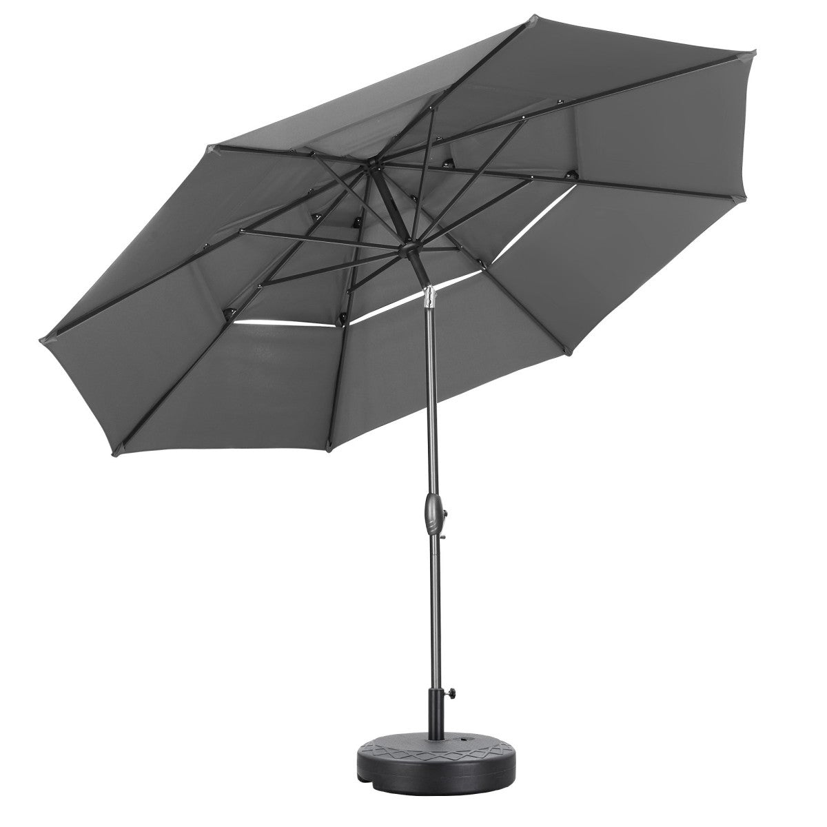 10FT 3 tier vented Outdoor Table Umbrella Partern Umbrella Base Beach Market Backyard Camping