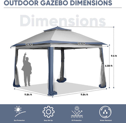 Ainfox 11ft X 11ft Patio Canopy For Outdoor Party Barberbue