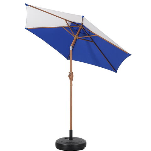 Ainfox 7.5 ft Contrast Color Patio Umbrella Tilt With Umbrella Base