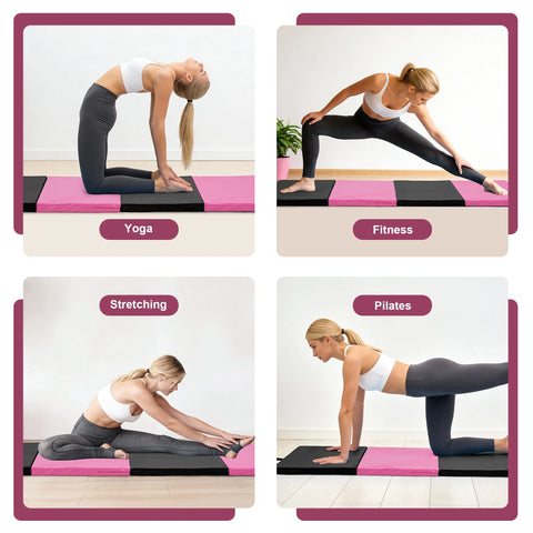 Ainfox Folding Exercise Mats, Gymnastics Tumbling Mats, Aerobics Stretching Yoga Mat