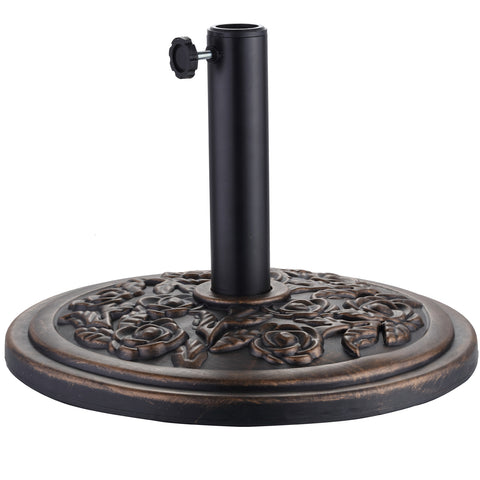 Ainfox Heavy Duty Umbrella Base Round Patio Umbrellas-Stand for Outdoor, Lawn and Garden, Bronze