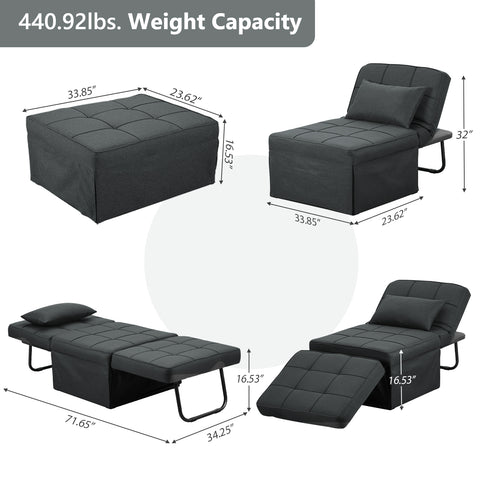 Ainfox 71inch Convertible Sofa Bed Navy Blue,4-in-1 Folding Sofa