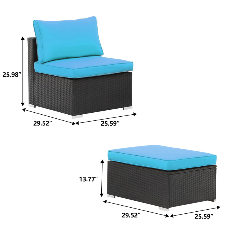 4 Pcs Outdoor Patio Furniture Sofa Set