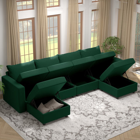 Ainfox Modular Sectional Couches for Living Room,  Convertible Sleeper Sofa Bed with Storage