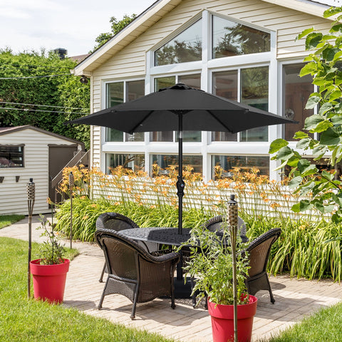 Ainfox 7.5FT Patio Umbrella Outdoor Table Umbrella,Market Umbrella with Push Button Tilt and Crank for Garden, Lawn, Deck, Backyard & Pool