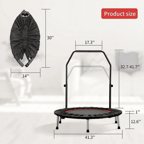 Ainfox Mini Trampoline with Adjustable Handle Bar, Fitness Rebounder, 330 lbs Load Capacity, 40 Inch
