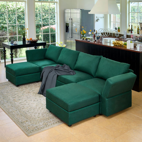 Ainfox Modular Sectional Couches for Living Room,  Convertible Sleeper Sofa Bed with Storage