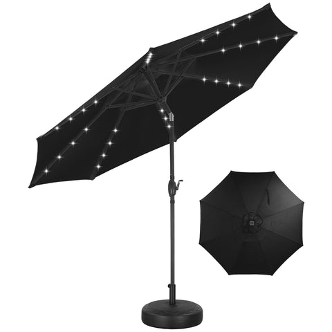 Ainfox 10ft Solar Patio Umbrella Outdoor Umbrella Market Umbrella With Decorative Pattern Umbrella