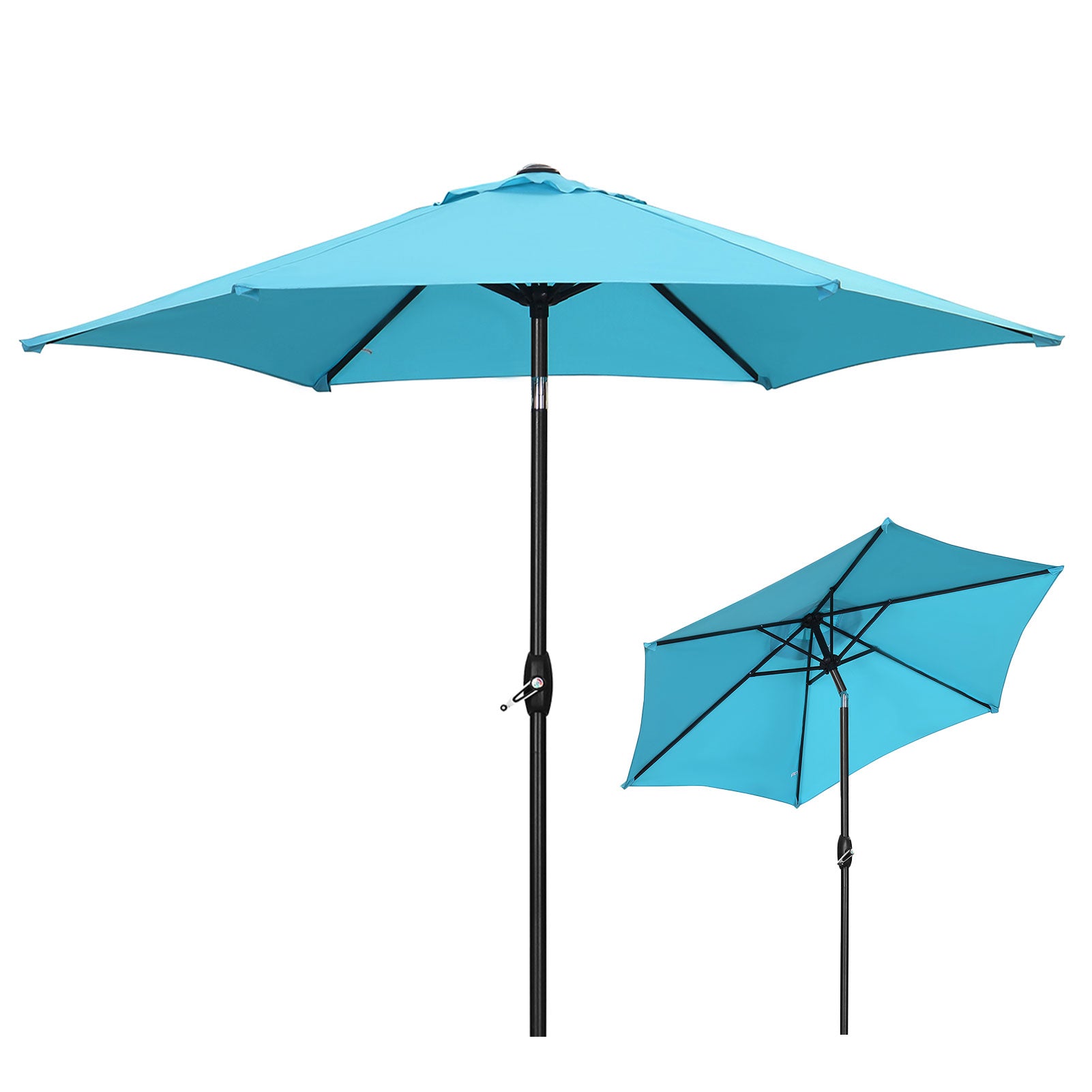 9ft Patio Umbrella Push Button Tilt Crank UV Waterproof