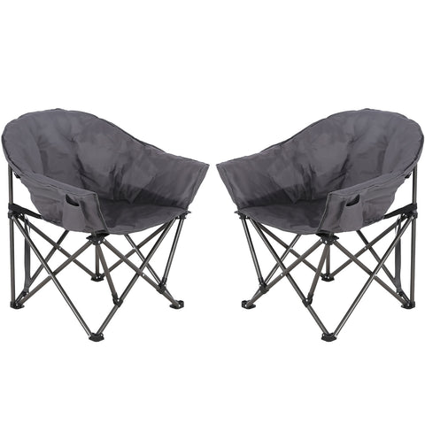 Ainfox 2PCS Oversized Camping Chair Folding Chair Camp Chair for Outdoor, Adults, Men and Women