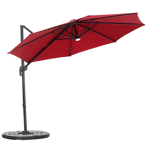 UNIDAZE 10 Ft Patio Offset Cantilever Umbrella 360°Rotation Garden Hanging Umbrella with Cross Base