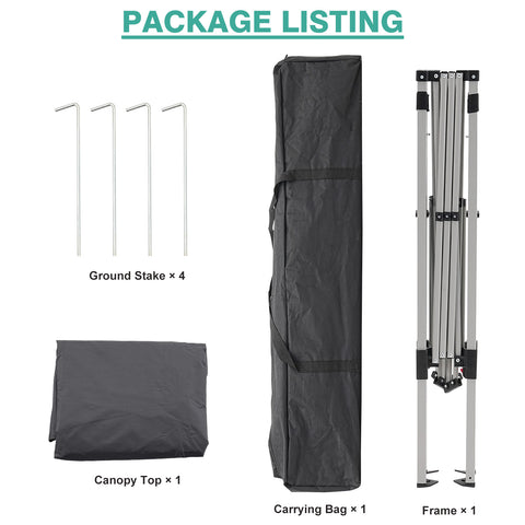 Ainfox 10x10 Pop Up Canopy Tent, Easy Set up Outdoor Silver Coated Beach Gazebos for Pool, Events, Parties, and Camping