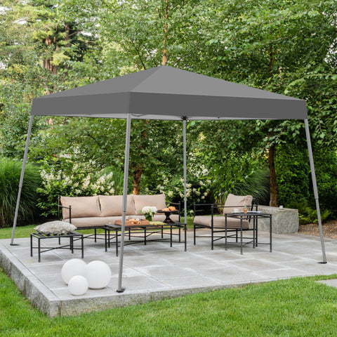 Ainfox 10x10 Pop Up Canopy Tent, Easy Set up Outdoor Silver Coated Beach Gazebos for Pool, Events, Parties, and Camping