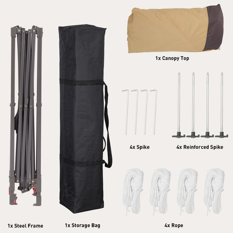 Ainfox 11ft x 11ft Heavy Duty Pop Up Gazebo Outdoor Canopy Shelter Instant Patio Gazebo Sun Shade Canopy Tent for Lawn Garden Backyard Deck